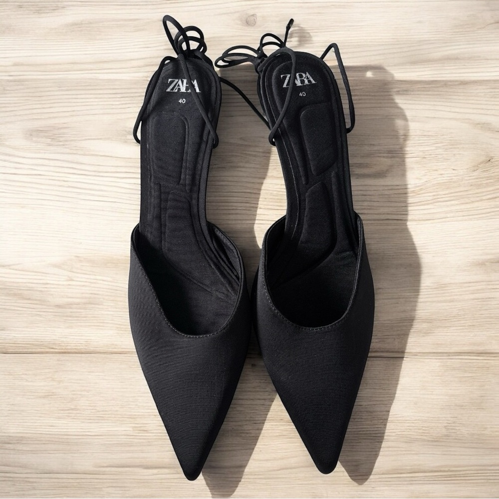 Zara Black Frame Stiletto Pumps – Size 40